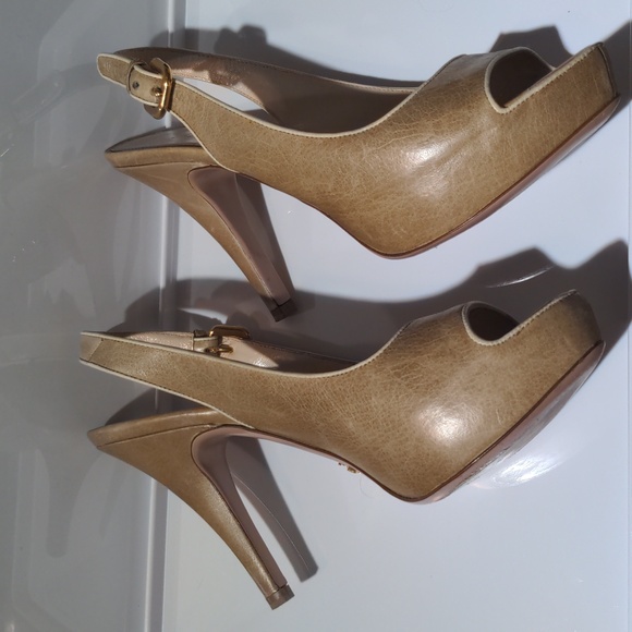 PRADA Nude Peep-toe Heels - Picture 8 of 10